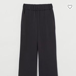 H&M Black High Waisted Straight Wide Leg Pants